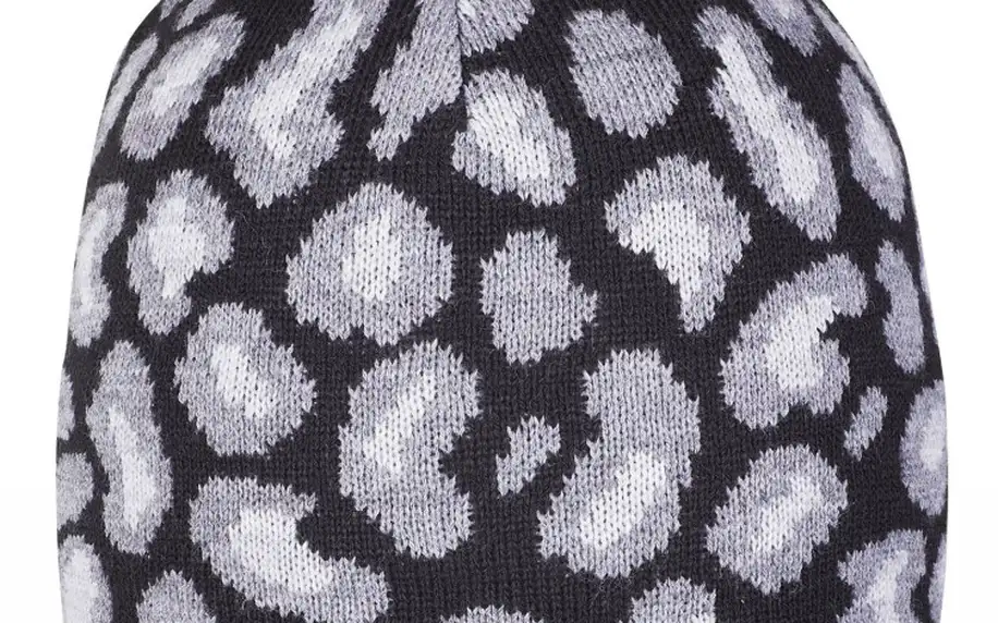 Klasická zimní čepice Leopard Knit Hood black/silver