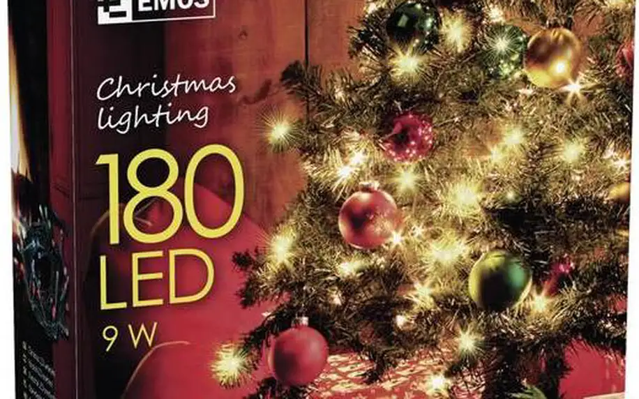 EMOS 180 LED, 18m, řetěz, vícebarevná, i venkovní použití