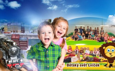 CELODENNÍ dětská vstupenka do kouzelného dětského světa LVÍČEK PLZEŇ za 79 Kč a POZOR, navíc ZDARMA dětská vstupenka do Království železnic Praha, největšího modelového kolejiště v ČR! Dvojitá zábava pro Vaše děti!