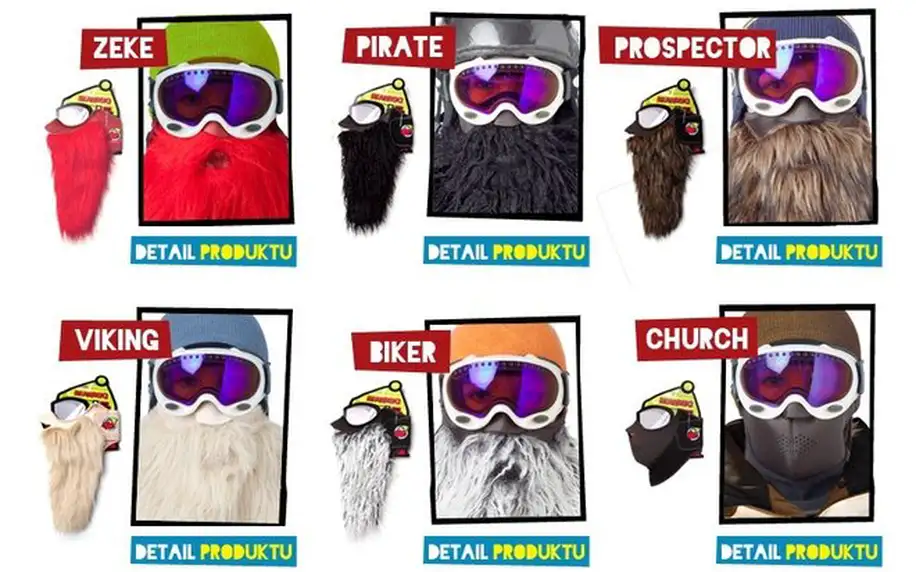 Stylové lyžařské a snowboardové masky Beardski