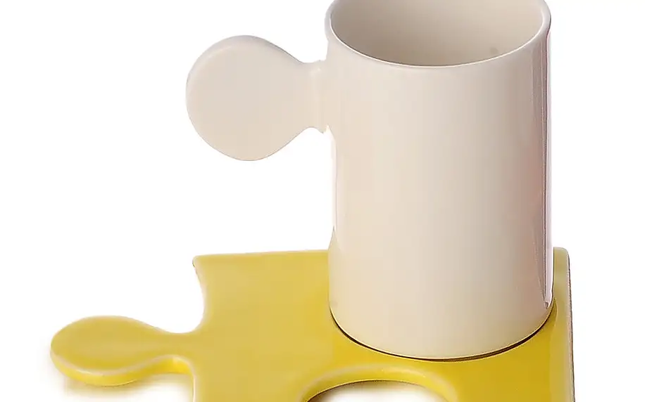 Porcelánový hrnek Puzzle White/Yellow