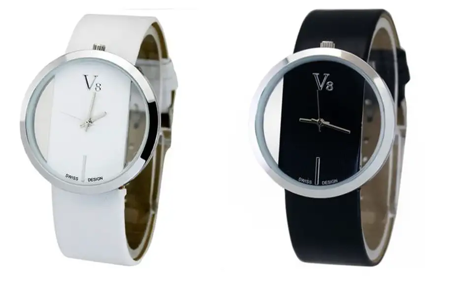 Luxusní dámské hodinky V8 – bílá nebo černá barva