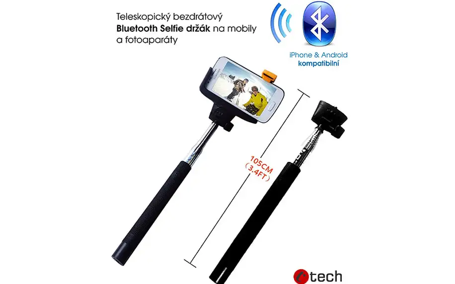 Teleskopický selfie držák na mobil