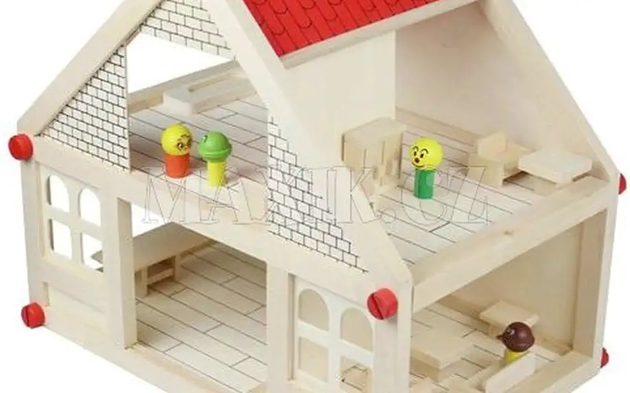 KidsHome Dřevěný domeček pro panenky