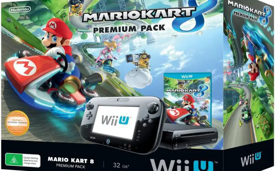 Herní konzole Nintendo Wii U Premium Pack Black + Mario Kart 8