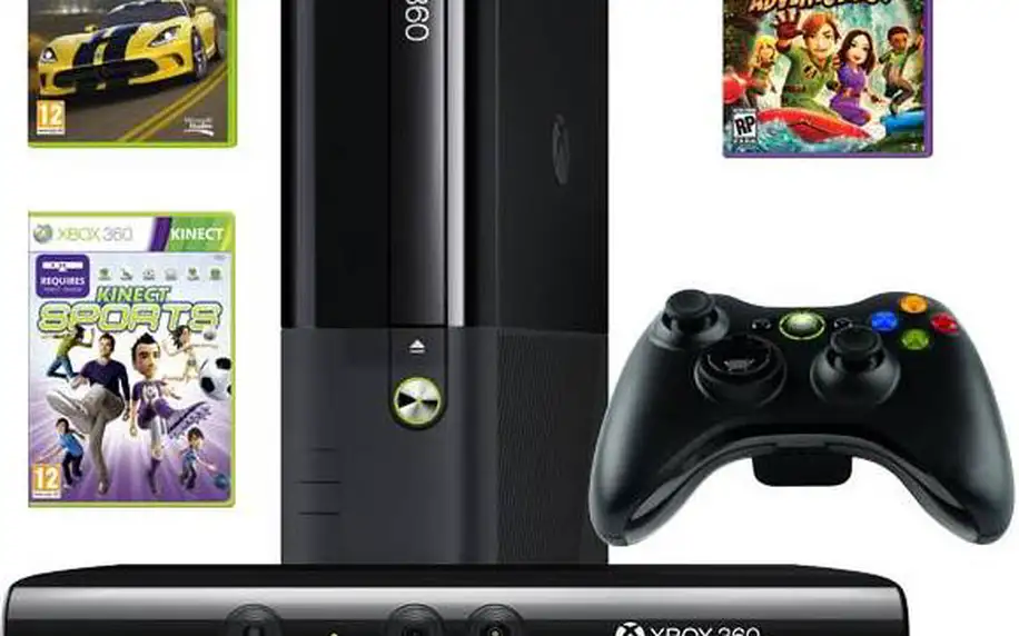 Herní konzole Microsoft Xbox 360 + Kinect + 3 hry a Zlaté členství Xbox Live