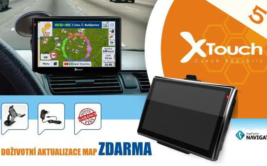GPS Navigace X-Touch Person GPS 5" model 2015 Český jazyk a mapy doživotně zdarma