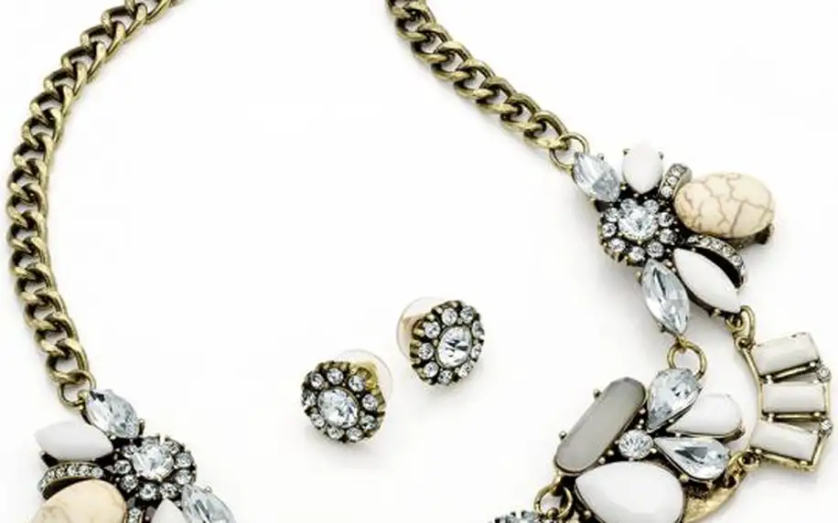 SET: Krémový náhrdelník a náušnice Cindy 29278