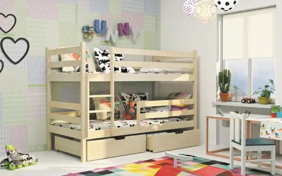 Dětská patrová postel s úložným prostorem Karli