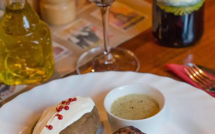 Uruguayský steak, carpaccio a víno pro dva