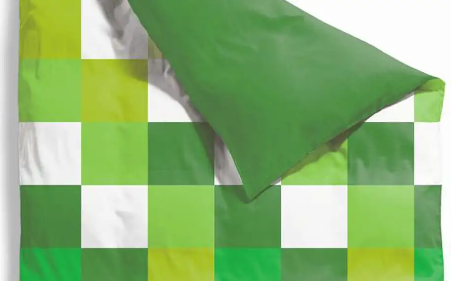 Prodloužené povlečení Green Pixel, 140x220 cm