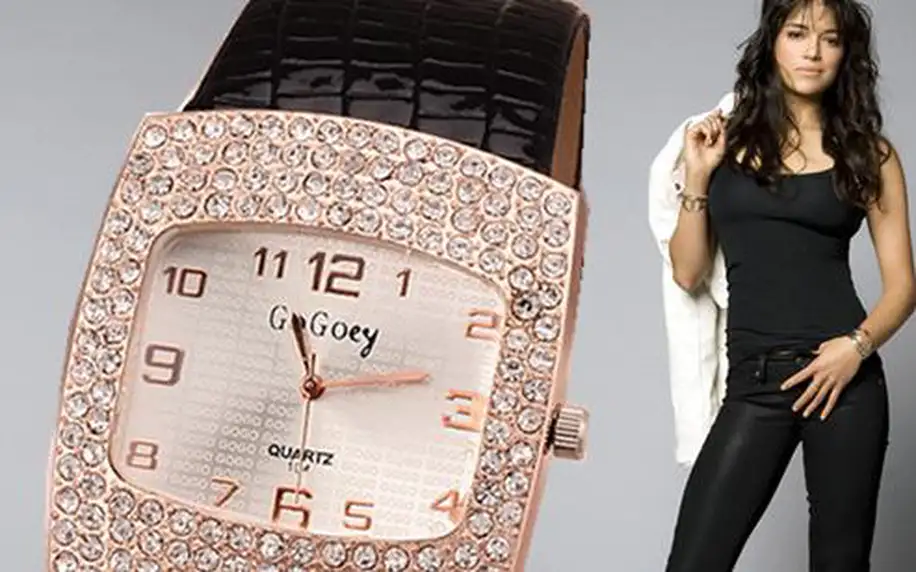 Elegantní dámské náramkové hodinky s krystaly