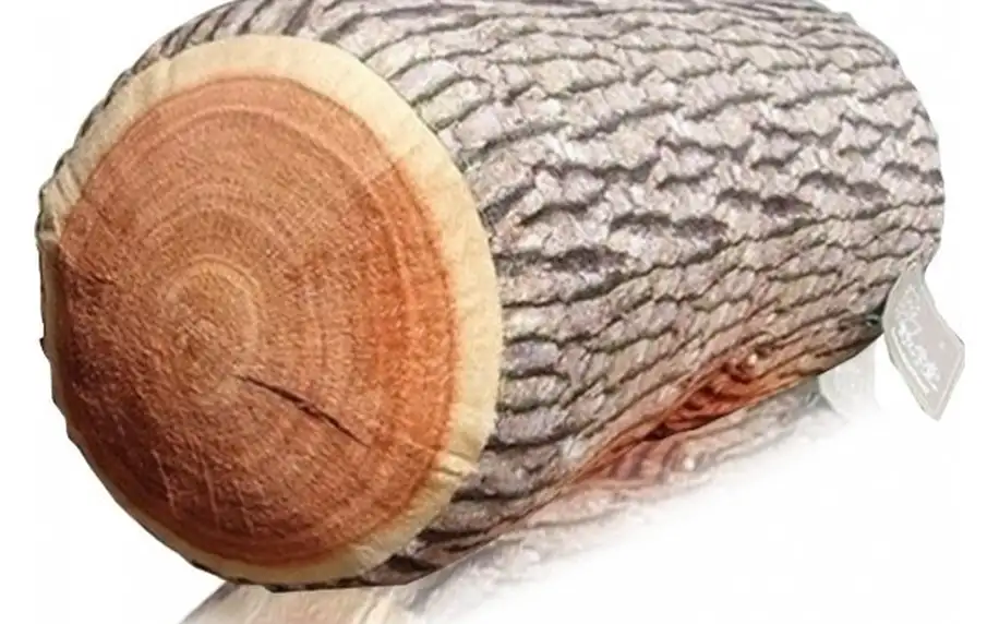 Pohodlný polštář v podobě dřevěného polena - elastická výplň