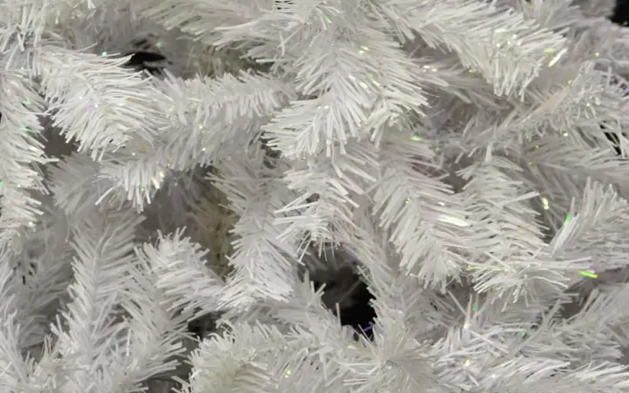 Umělý vánoční strom s třpytivým efektem - 180 cm, bílý