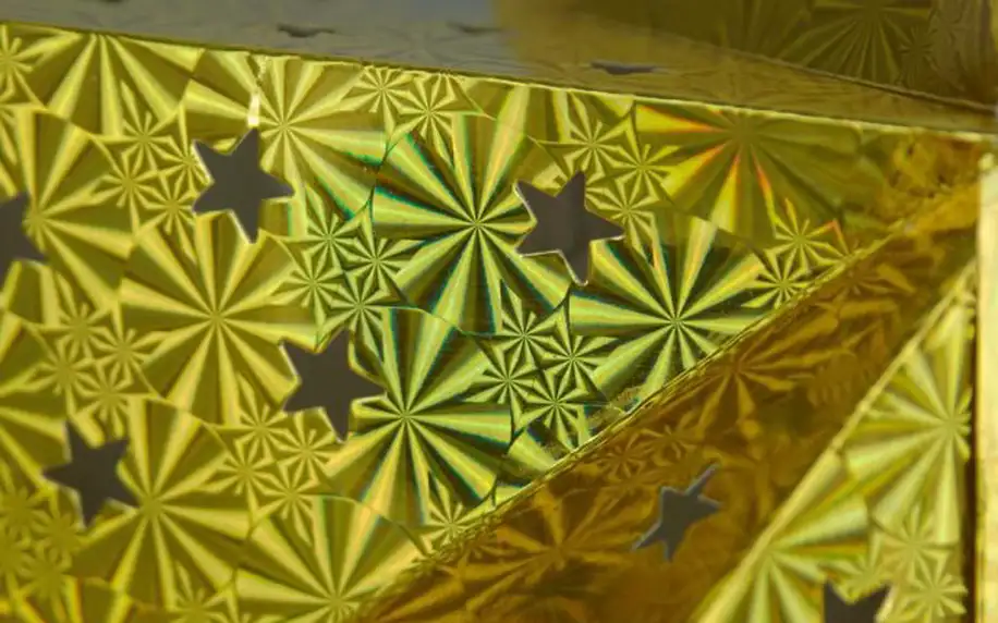 Vánoční dekorace - hvězda s časovačem 60 cm - 10 LED, zlatá