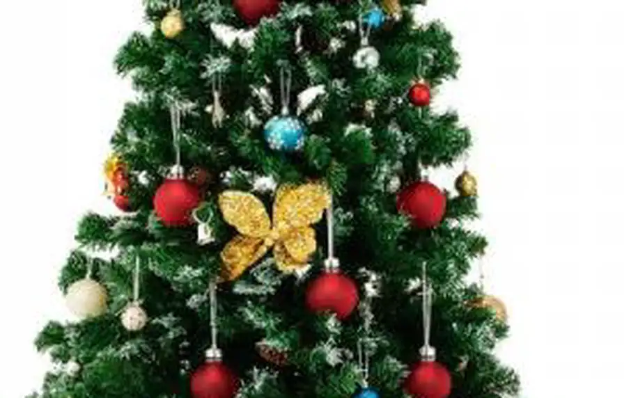 Vánoční stromeček s hustými větvemi - 180 cm se sněhem a šiškami!