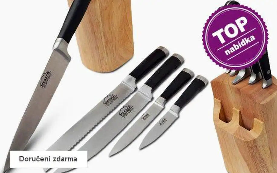 Nerezové kuchyňské nože Messer – sada 5 ks + stojan