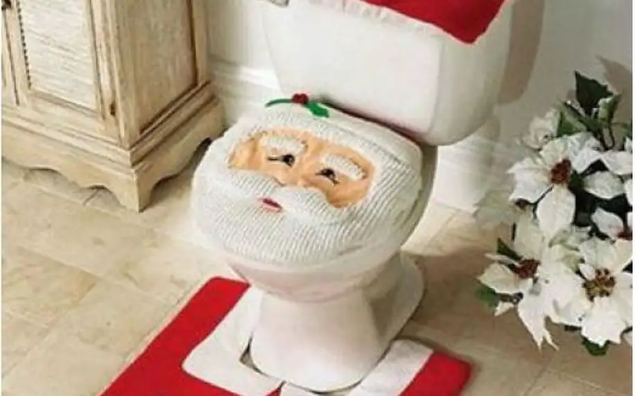 Vánoční dekorace na záchod Santa Claus!