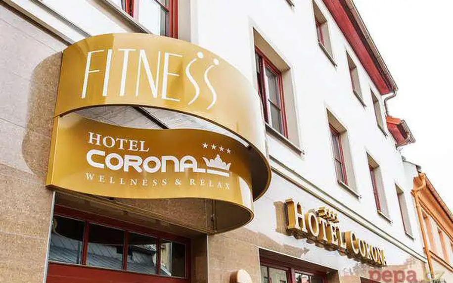 3 nebo 4denní pobyt pro 2 s wellness a fitness v hotelu Corona v jižních Čechách