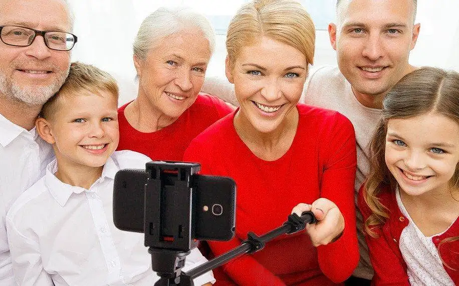 Selfie tyč s bluetooth dálkovým ovladačem