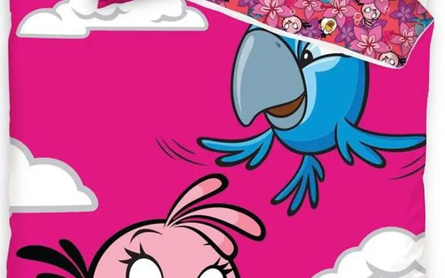 Tip Trade Bavlněné povlečení Angry Birds Rio Pink Bird, 140 x 200 cm, 70 x 80 cm