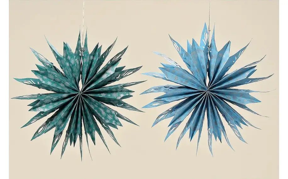 Sada 2 dekorativních papírových hvězd Boltze Holly, 56 cm