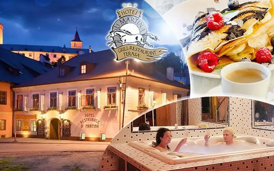 Rožmberk nad Vltavou na 3 dny pro 2 osoby vč. snídaní, 1x večeře, palačinky a kávy + možnost wellness v hotelu!