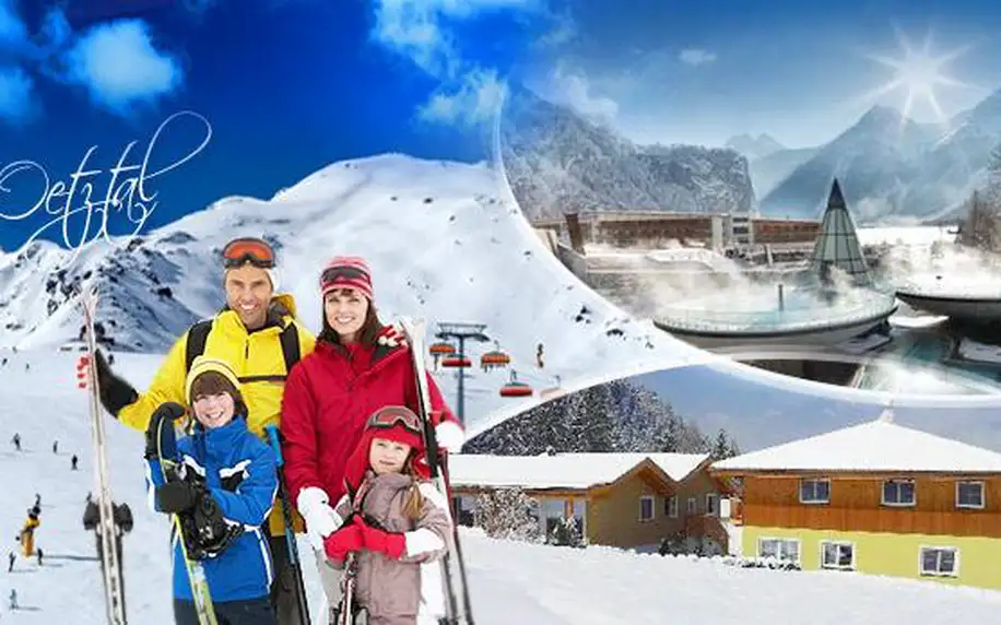 Rakousko - lyžování na ledovci! 1 noc pro 2 osoby + 2 děti zdarma v oblíbeném Oetztalu s možností wellness!