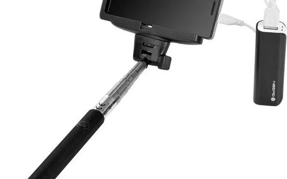 GoGEN 2in1, selfie tyč, power bank (GOGBTSELFIEKIT2IN1) černá
