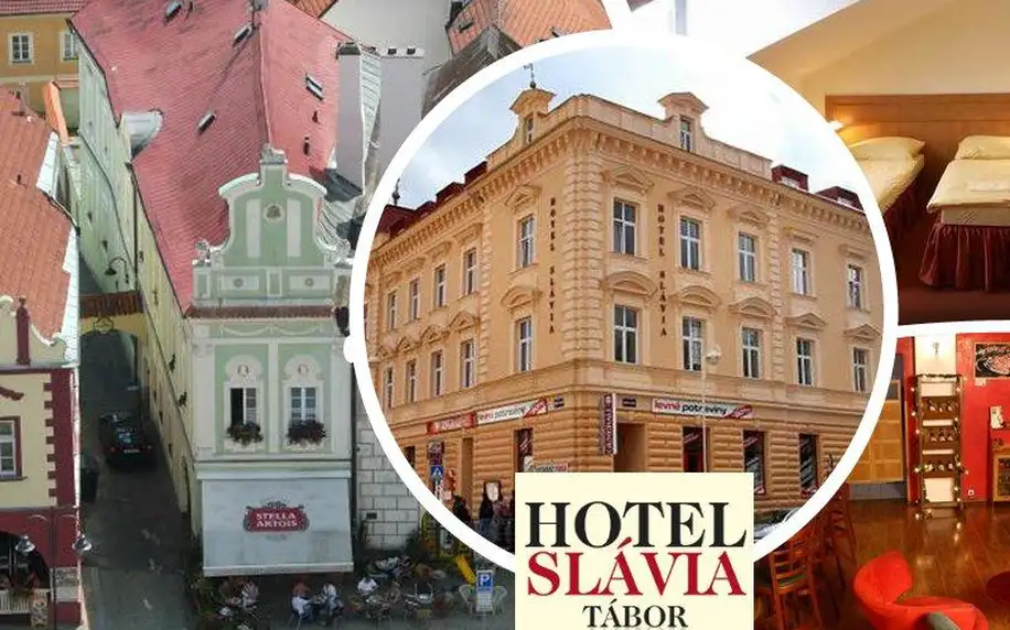 3denní pobyt pro 2 osoby v hotelu Slávia Tábor s bohatými snídaněmi. Děti do 6 let zdarma!