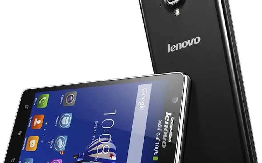 Mobilní telefon Lenovo A536 Dual Sim Black + zadní kryt a fólie + Pouzdro na mobil flipové Lenovo pro A536 černé + DOPRAVA ZDARMA