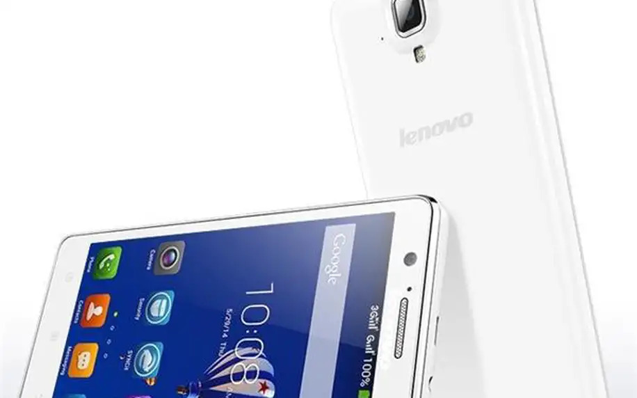 Mobilní telefon Lenovo A536 Dual Sim White + zadní kryt a fólie + Pouzdro na mobil flipové Lenovo pro A536 černé + DOPRAVA ZDARMA