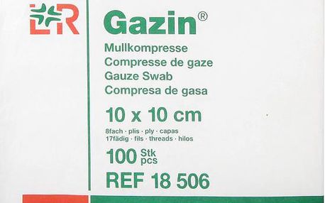 Gáza hydrofilní skládaná kompr. Gazin 10 x 10 cm / 100 ks 8 vrst.