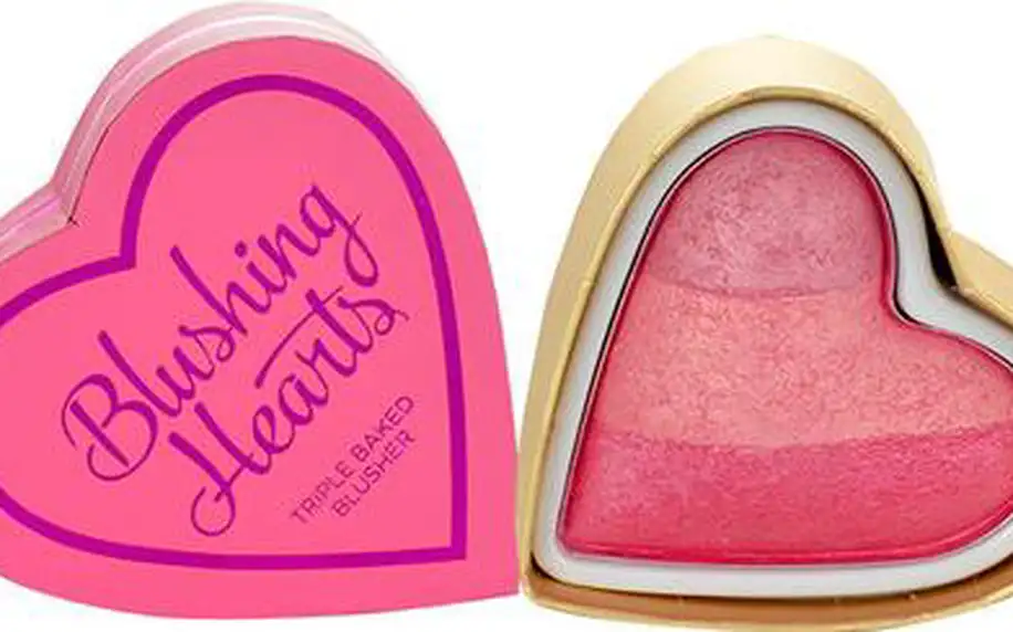 Makeup Revolution London I Love Makeup Blushing Hearts Triple Baked Blusher 10g Make-up W - Odstín Peachy Pink Kisses