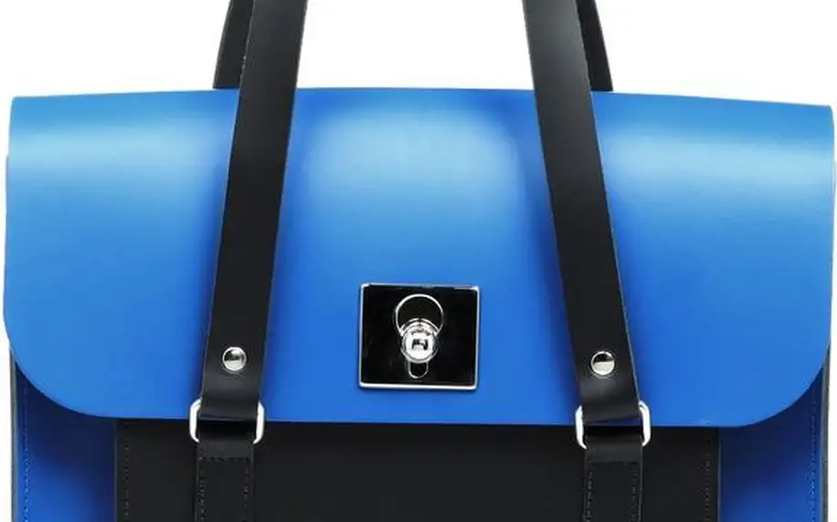Kožená kabelka Rosemont Royal Blue/Black XL - doprava zdarma!