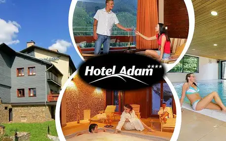 Letní wellness pobyt pro dva v hotelu Adam s polopenzí, bazén, sauna, whirlpool, parní lázeň.