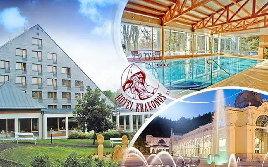 Hotel Krakonoš***+, Mariánské Lázně na 3 či 4 dny pro 2 osoby s polopenzí, sektem, bazénem a wellness do 10/2016!