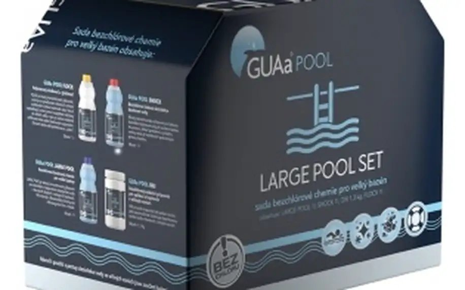 Sada bezchlorové bazénové chemie GUAa pro velké bazény