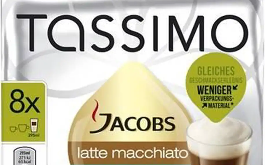 Kapsle pro espressa Tassimo Jacobs Krönung Latte Macchiato less sweet 236g
