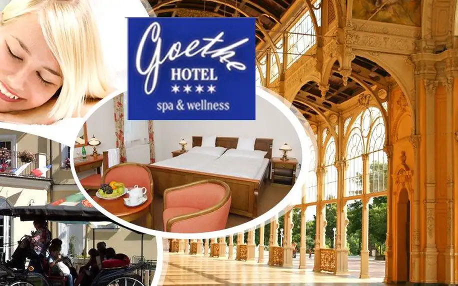 Luxusní pobyt s polopenzí pro dva ve 4* Hotelu Goethe Spa & wellness. Odpolední káva nebo čaj.