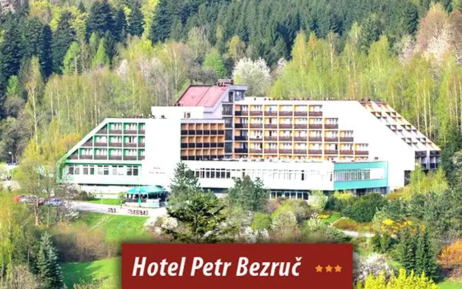 4denní wellness pobyt pro jednoho v hotelu Petr Bezruč***, s polopenzí, bazénem, infrasaunou, aj.