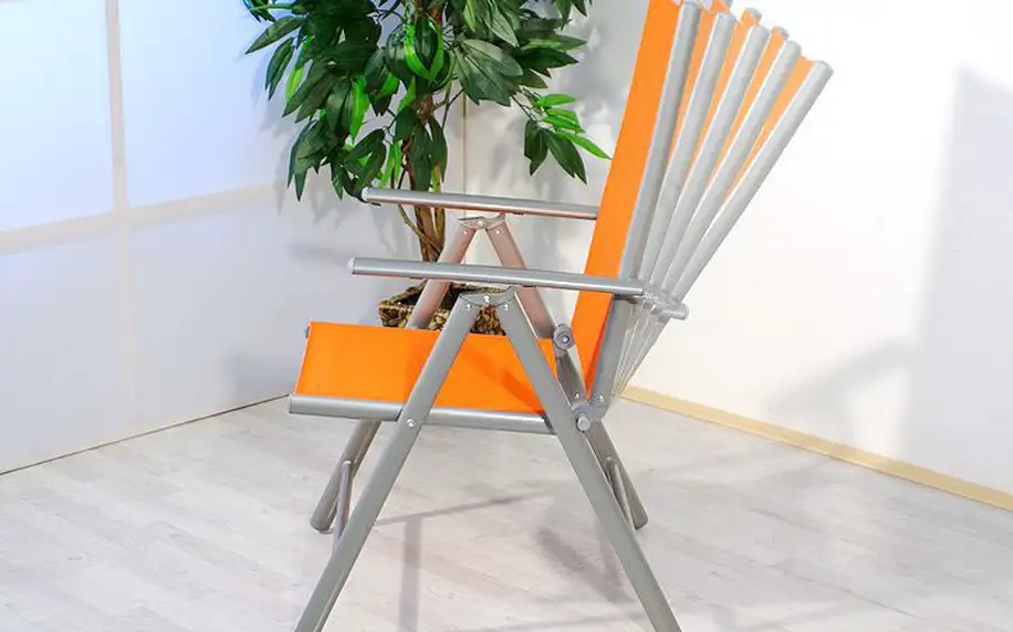 Hliníková skládací židle Garth - oranžová