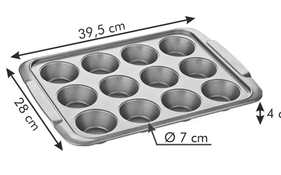 Forma 12 muffinů DELÍCIA GOLD 39x28 cm