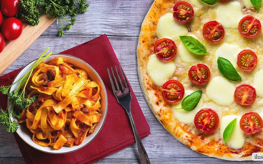 Italská večeře: pizza nebo těstoviny pro dva