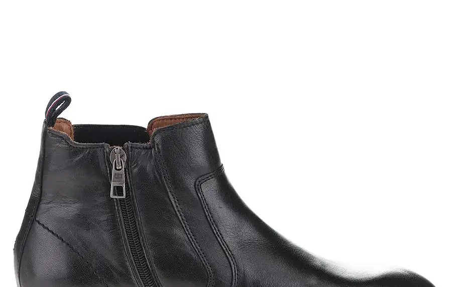 Černé pánské kožené chelsea boty Tommy Hilfiger