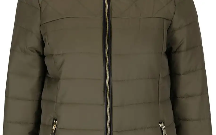 Khaki bunda s umělou kožešinou a vysokým límcem VERO MODA Helle