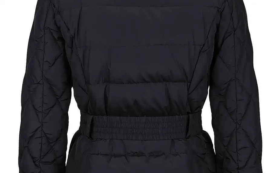 Černá dámská delší bunda s páskem Geox