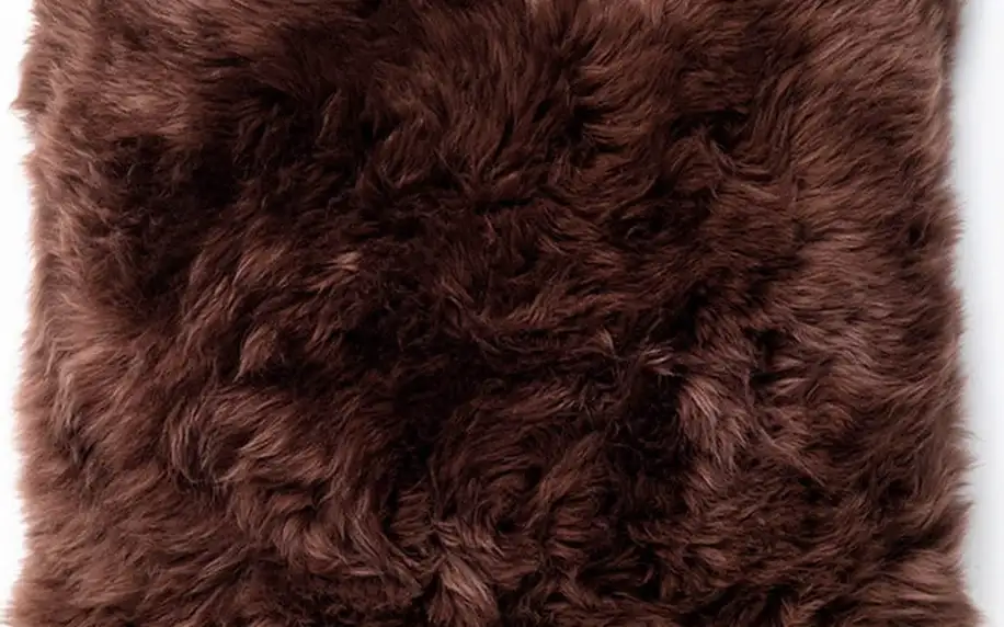Hnědý polštář Royal Dream Sheepskin, 30 x 30 cm
