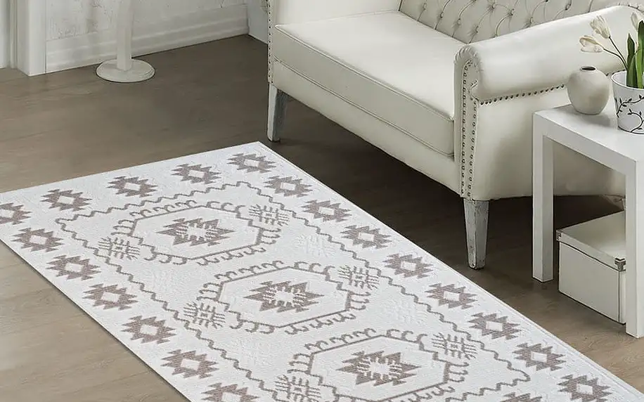 Odolný koberec Dahlia, 60x90 cm, béžový