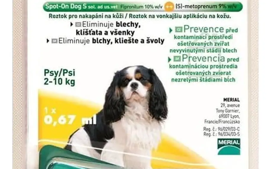 Pipeta Frontline Combo Spot - on Dog S 1 x 0,67 ml (pes 2 - 10kg)